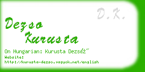 dezso kurusta business card